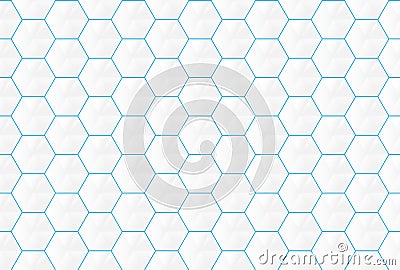 Abstract white hexagons and blue lines seamless backgroud Vector Illustration