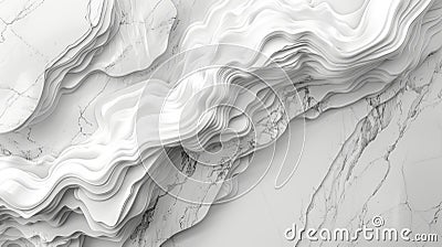 Abstract white marble texture with layered patterns and smooth flowing lines, perfect for backgrounds, design projects, and Stock Photo