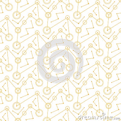 abstract white mechanical circles lines. seamless pattern Vector Illustration