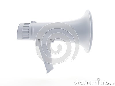 An abstract white megaphone Cartoon Illustration