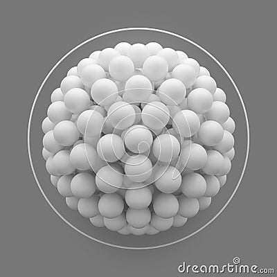 Abstract white particles molecular structure Stock Photo