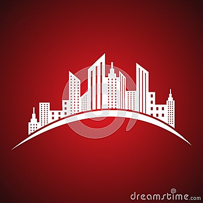 Abstract white real estate icon design Vector Illustration