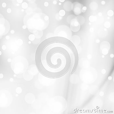 Abstract white shiny lights, silver background Stock Photo