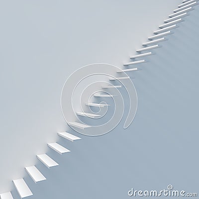 Abstract white staircase Stock Photo