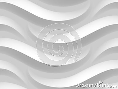 Abstract white wavy 3d texture Stock Photo