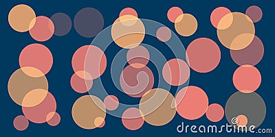 Abstract Wide Scale Red and Brown Minimalist Geometric Texture, Overlapping Translucent Bubbles Pattern on Dark Background Vector Illustration