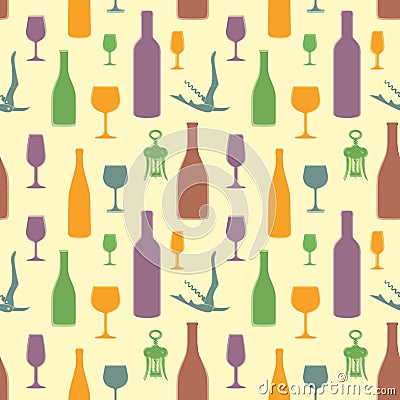 Abstract wine seamless pattern Vector Illustration