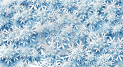 Abstract winter christmas background. Many snowflakes fill the entire screen. Vector Illustration