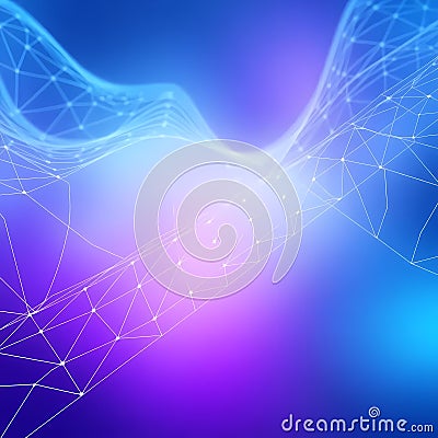 Abstract wireframe with depth, three dimensional pattern in soft gradient, backgrounds Stock Photo