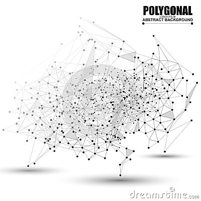 Abstract wireframe mesh polygonal background Vector Illustration