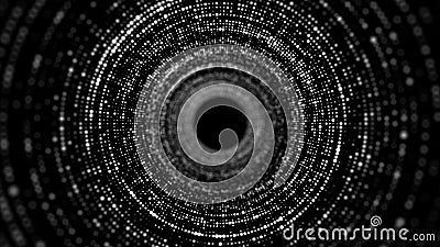 Abstract wireframe tunnel. Wormhole. 3D portal grid. Futuristic fantasy funnel. 3d rendering Stock Photo