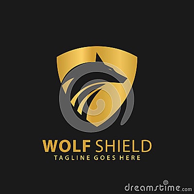 Abstract Wolf Shield Icon Logo Design Vector Illustration Template Vector Illustration