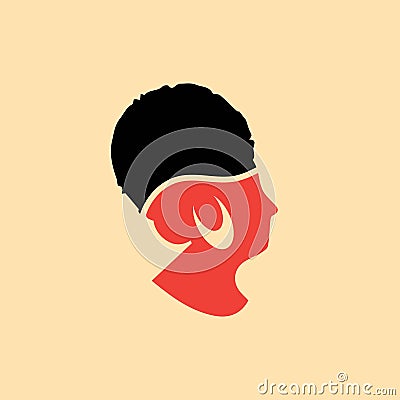 abstract woman curly hair logo icon Vector Illustration
