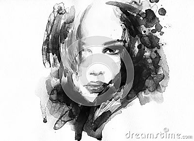 Abstract woman portrait .fashion background Cartoon Illustration