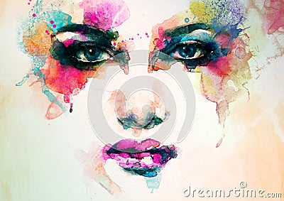 Abstract woman portrait .fashion background Cartoon Illustration