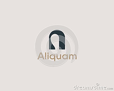 Abstract woman profile minimalist logo. Hair care shampoo vector logotype. Elegant beauty salon hairdresser stylist sign Vector Illustration