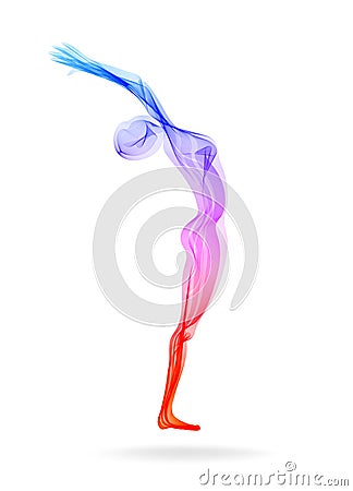 Abstract woman`s silhouette, yoga pose, asana Vector Illustration