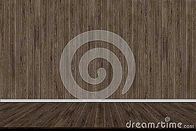 Abstract wood wall and wood floor in room for artwork Stock Photo