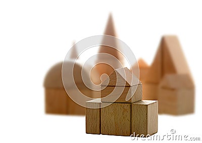 Abstract wooden city Stock Photo