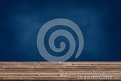 Abstract wooden table texture and chalk rubbed out on blackboard, for graphic add product, Education concept, Stock Photo