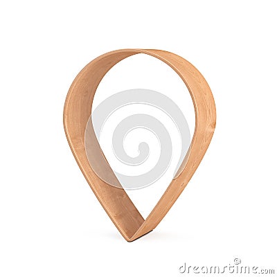 Abstract Wooden Target Destination Map Pointer Pin. 3d Rendering Stock Photo
