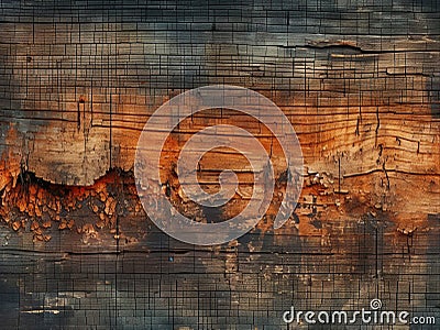 abstract wooden texture background, black, brown, burnt wood, red Stock Photo