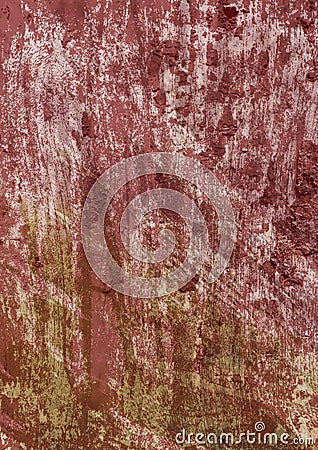 Abstract wooden wall with brownish red painting that already peel off Stock Photo