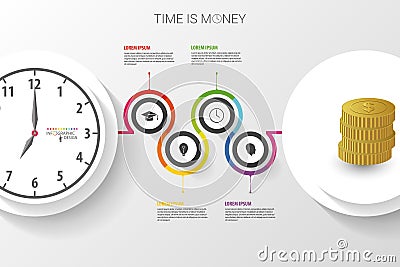 Abstract work time management planning infographics template. Vector Illustration