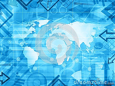 Abstract world financial news background Cartoon Illustration