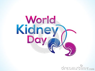 Abstract world kidney day text Vector Illustration