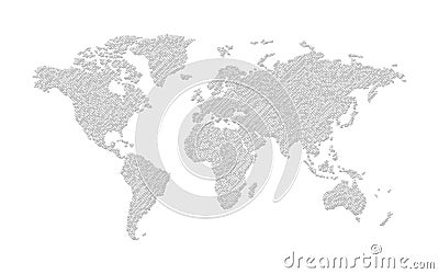 Abstract world map composed of bubbles Vector Illustration
