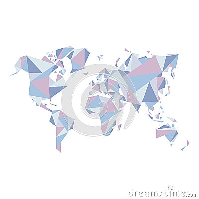 Abstract world map - illustration - geometric structure in for presentation, booklet, website and other design projects. Cartoon Illustration