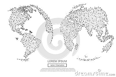 Abstract world map with low poly Vector Illustration