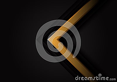 Abstract yellow arrow 3D on black design modern futuristic vector background Vector Illustration