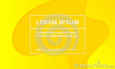 Abstract yellow background minimal soft fluid pattern. Vector yellow soft geometric fluid color gradient template Vector Illustration
