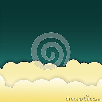 Abstract yellow clouds on dark Vector Illustration