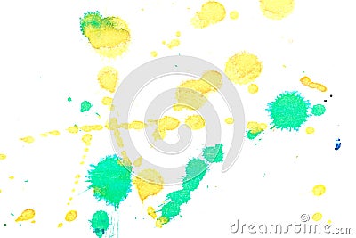 Abstract yellow green ink splash Stock Photo