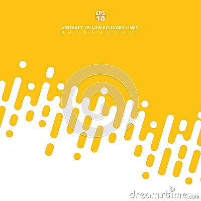 Abstract yellow mustard rounded lines diagonal halftone transition Vector Illustration