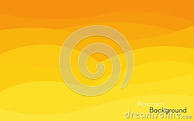 Abstract yellow and orange background. Bright waves design. Minimalist backdrop for website, poster, card. smooth Vector Illustration