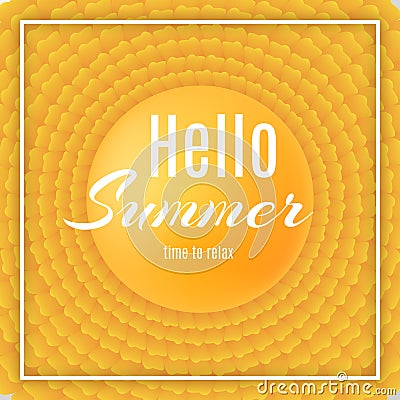 Abstract yellow petals. Holliday summer background. Vector Illustration