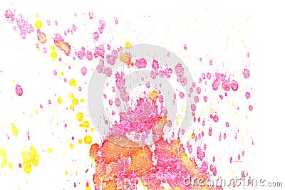 Abstract yellow red ink splash Stock Photo