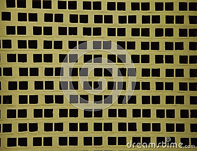 Abstract yellow surface with black cubes Stock Photo