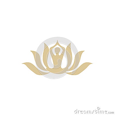 Abstract Yoga Logo template design. lotus and human abstract Vector Illustration
