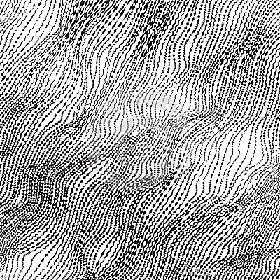 Abstract zig zag background - striped waves. Black and white Vector Illustration
