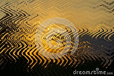 Abstract zigzag pattern with wave for any modern design. Artistic image processing created by photo of sunset. Stock Photo