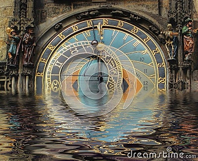 Abstract zodiac clock Stock Photo