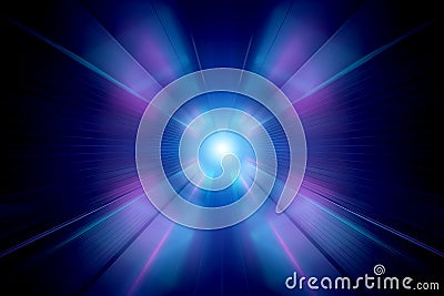 Abstract zoom effect in blue and pink neon tunnel background Stock Photo