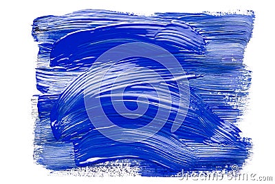 Abstraction for background, rectangular pattern with bllue paint on white isolated background Stock Photo