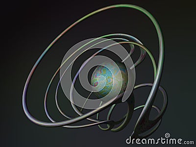 Abstraction Ball Colored, dark background Stock Photo