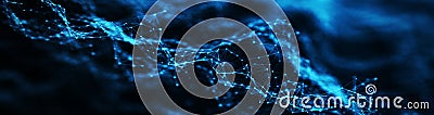 Network connecting triangles background with dots and lines. Futuristic polygonal background. Artificial intelligence. Big data Stock Photo